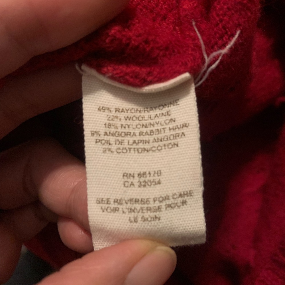 Free People Ruby Red Oversized Pullover V Neck Pr… - image 4